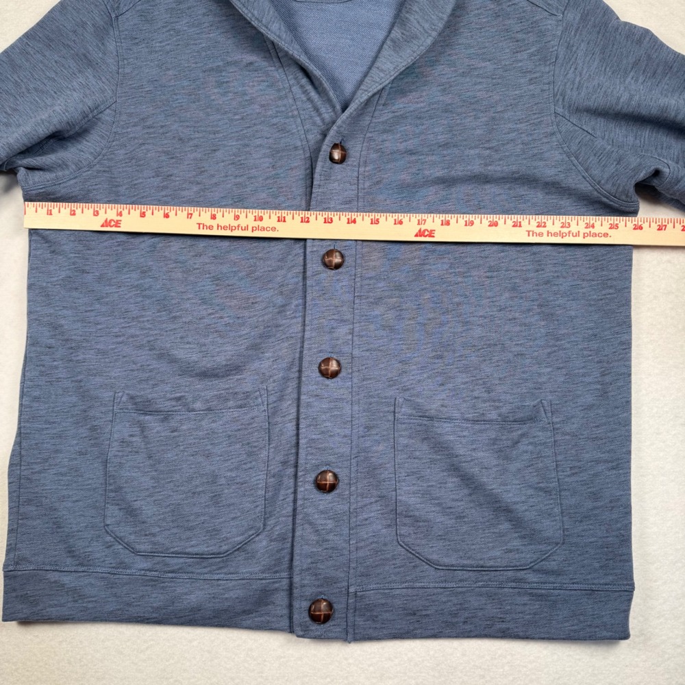Duluth Trading Co Loophole Cardigan Mens XL Blue Shawl Collar Relaxed Fit 88311 - Picture 4 of 8